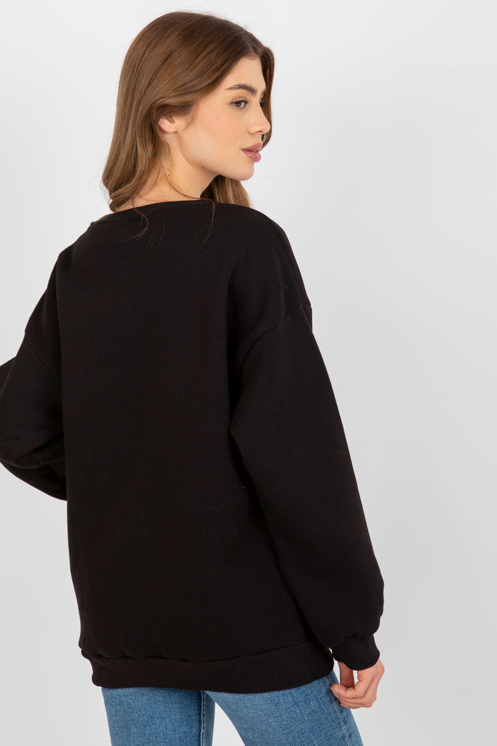 Ex Moda Black Long Sleeve Cotton Sweatshirt - view 3