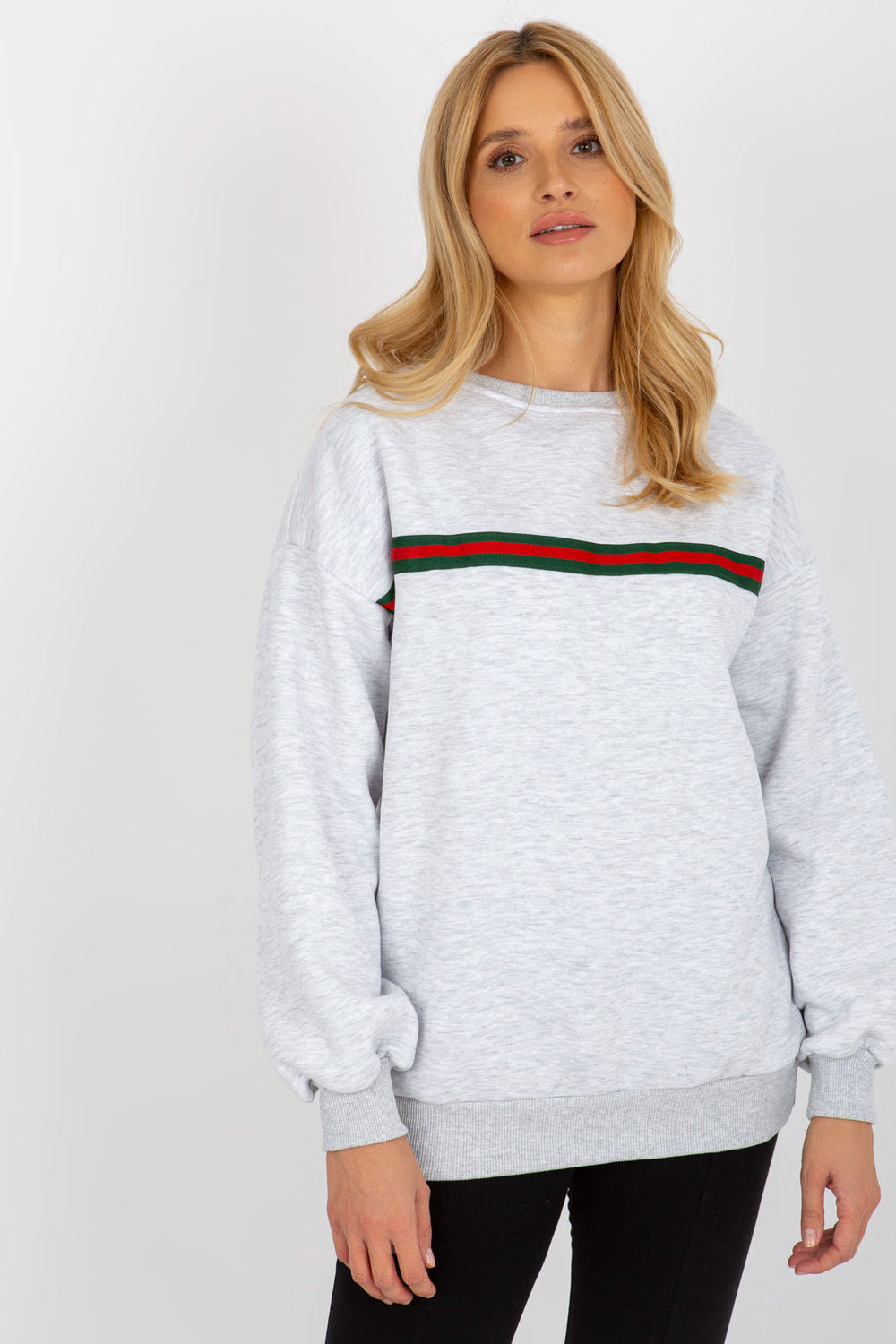 Ex Moda Light Grey Long Sleeve Cotton Sweatshirt