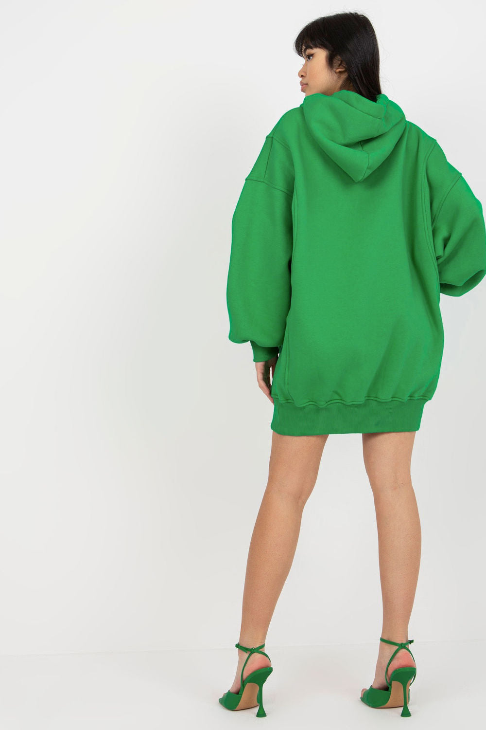 Ex Moda Green Hooded Long Sleeve Cotton Sweatshirt - view 3