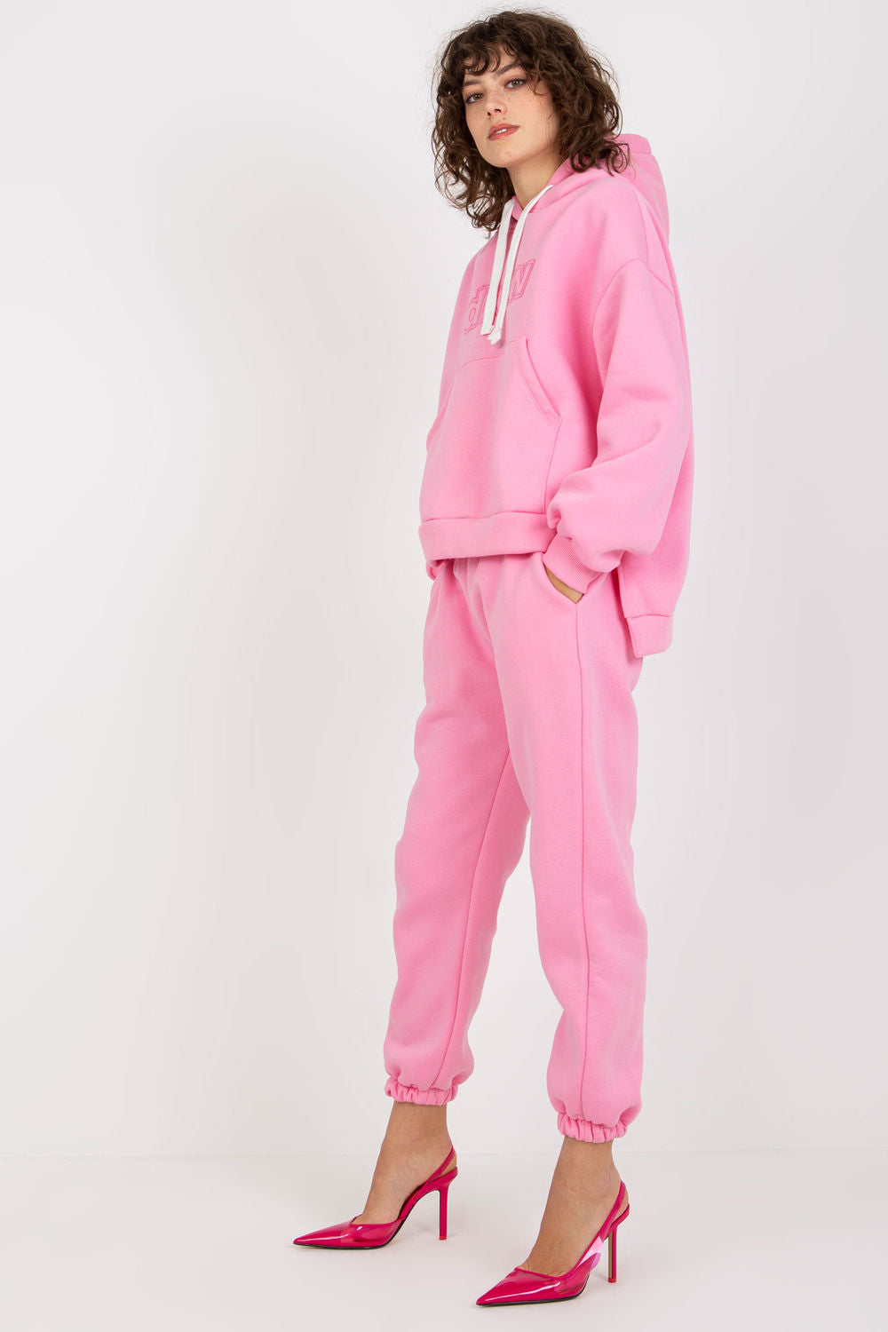 Ex Moda Pink High Waisted Long Sleeve Co-Ord Set