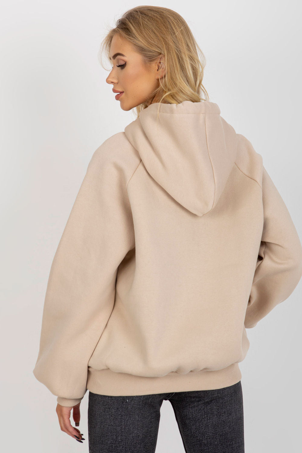 Ex Moda Beige Oversized Hooded Long Sleeve Sweatshirt - view 3