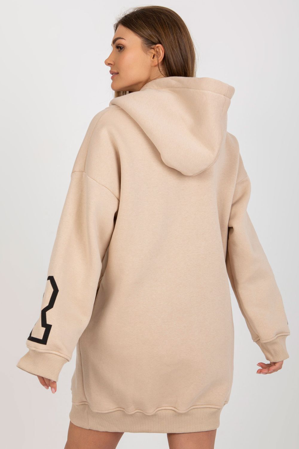 Ex Moda Beige Oversized Hooded Sweatshirt - view 4