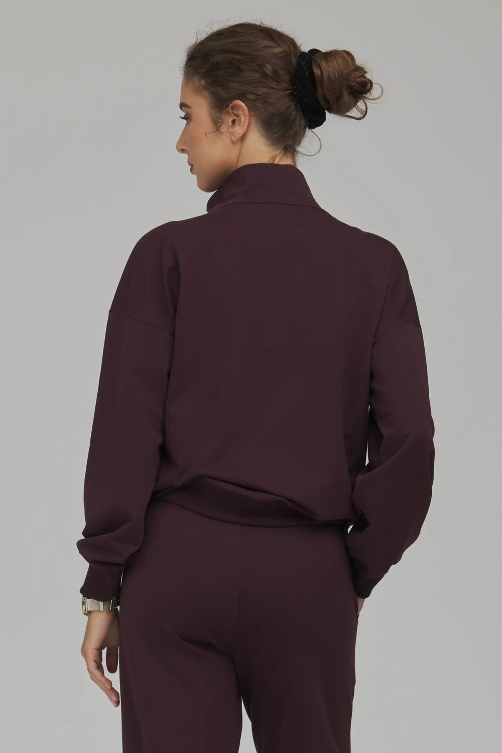 Nife Plum Long Sleeve Cotton Sweatshirt - view 4