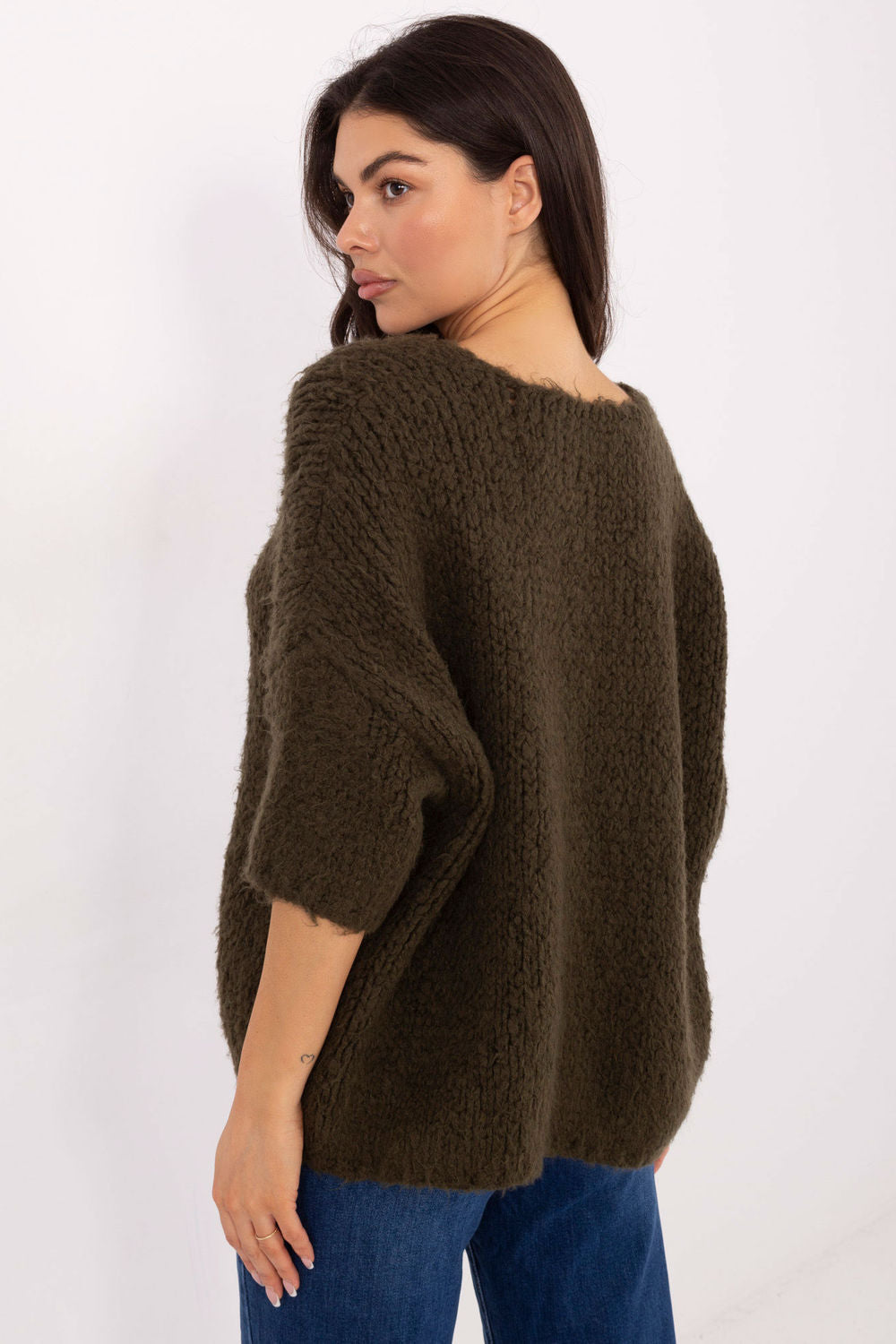 Italy Moda Khaki Long Sleeve Jumper - view 3