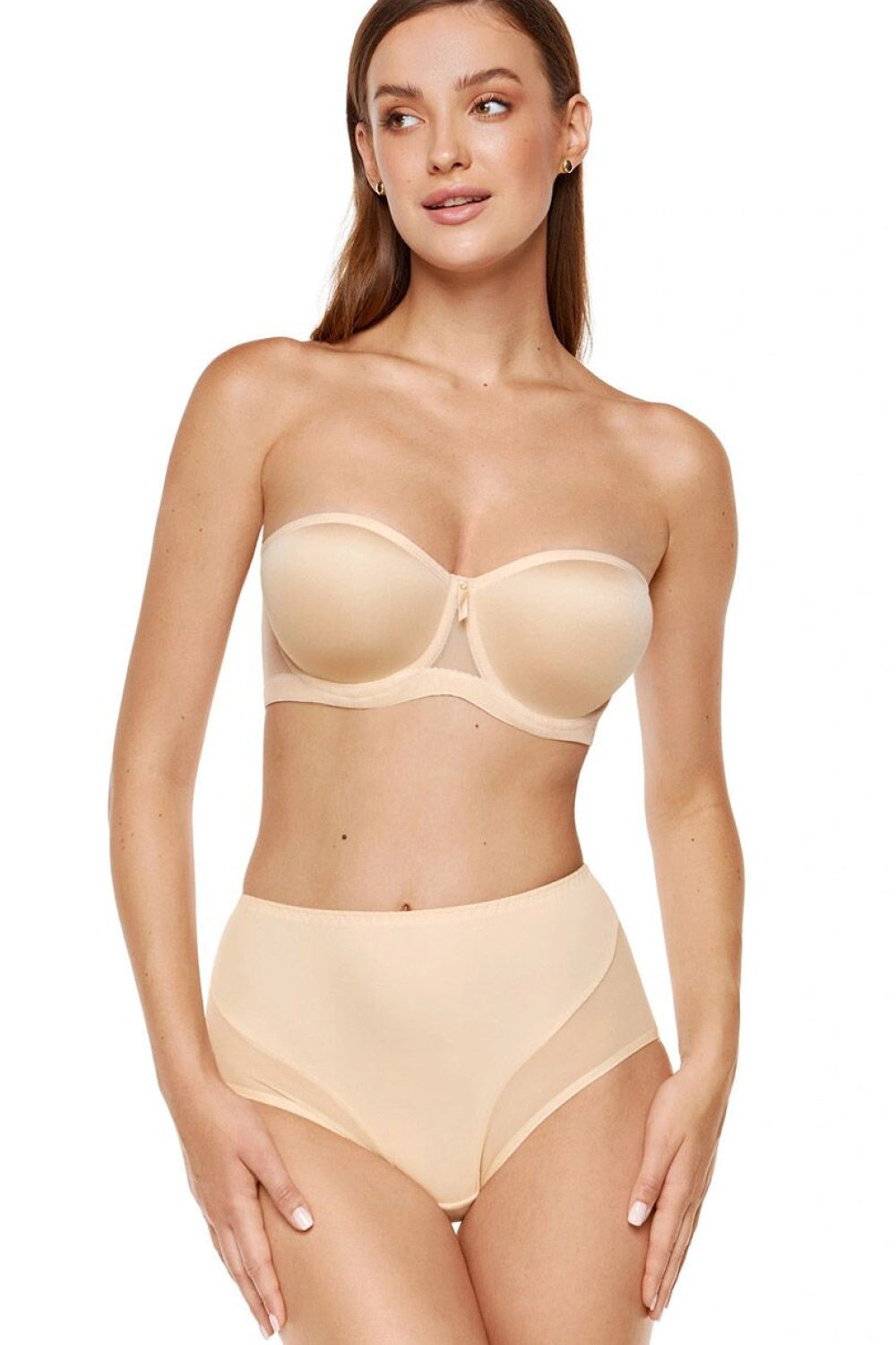 Gorteks Libra Beige Strapless Padded Bra
