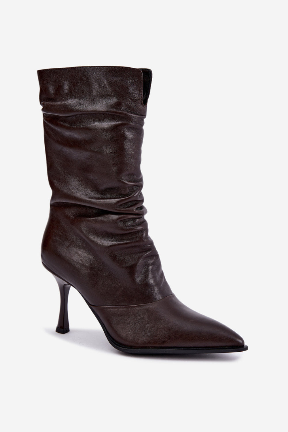 Step In Style Vinceza Chocolate Leather Stiletto Heeled Ankle Boots - view 2