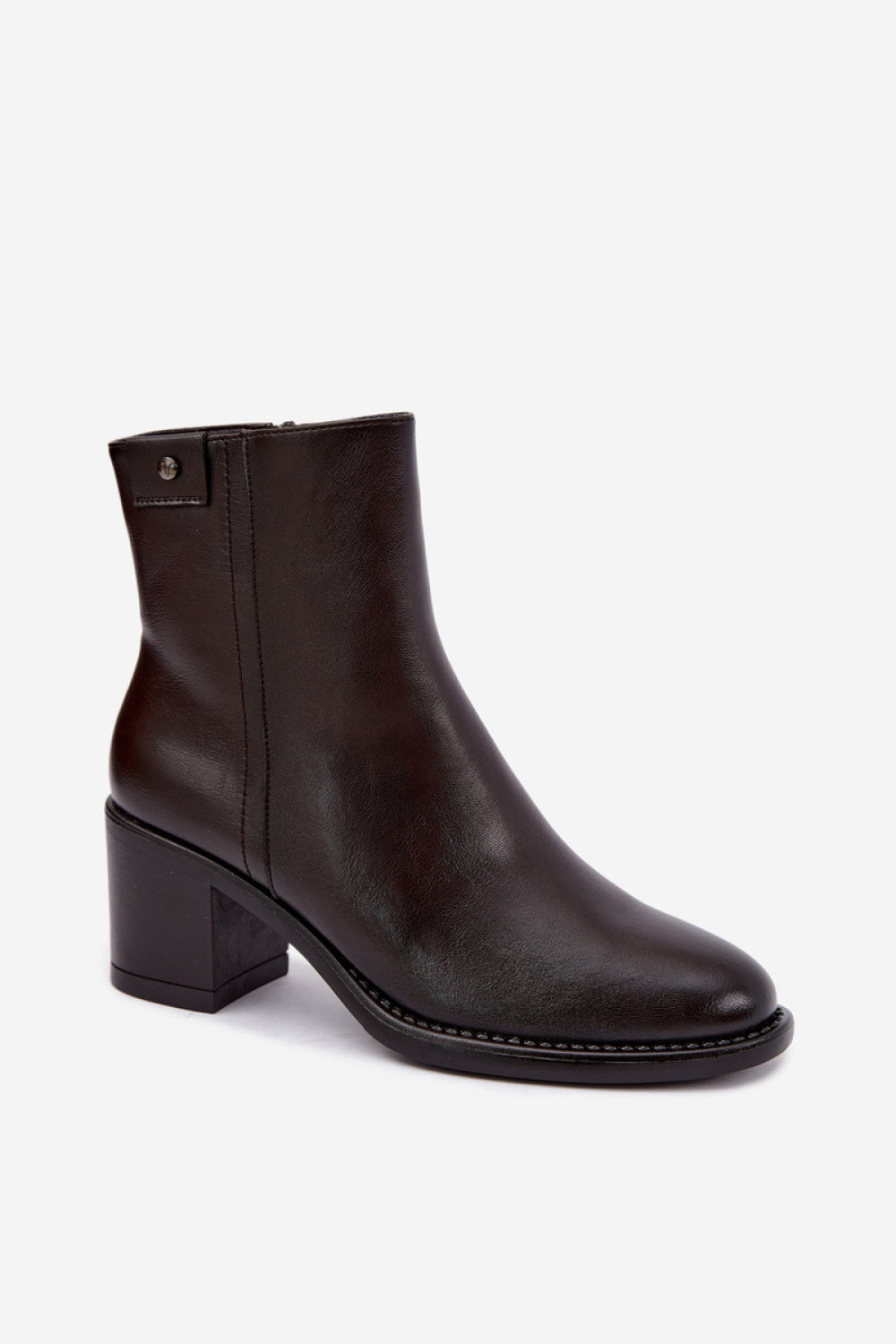 Step In Style Vinceza Chocolate Faux Leather Warm Lined Heeled Ankle Boots - view 2
