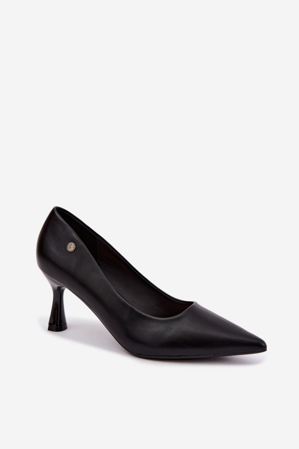 Step In Style Vinceza Black Block Heel Court Shoes - view 2