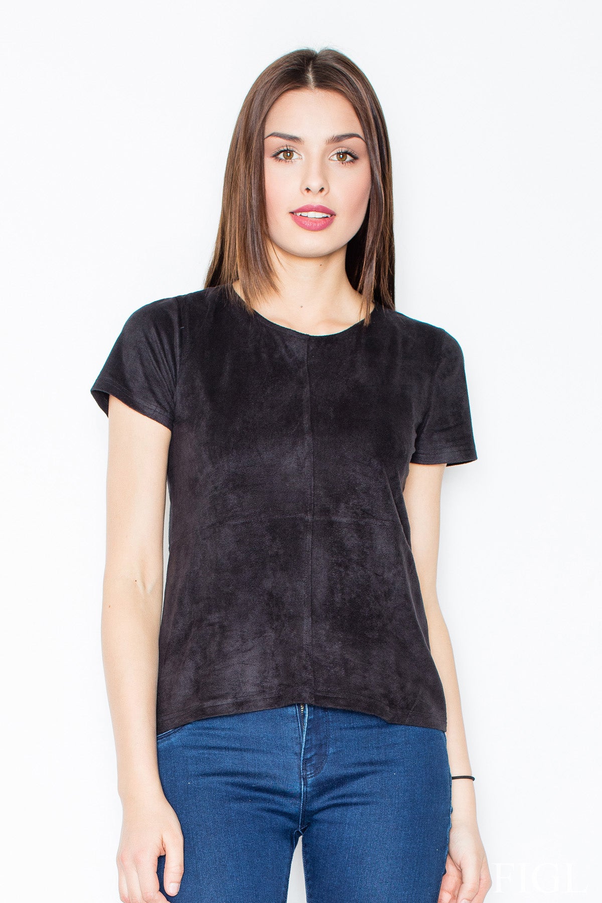 Figl Black Short Sleeve Blouse