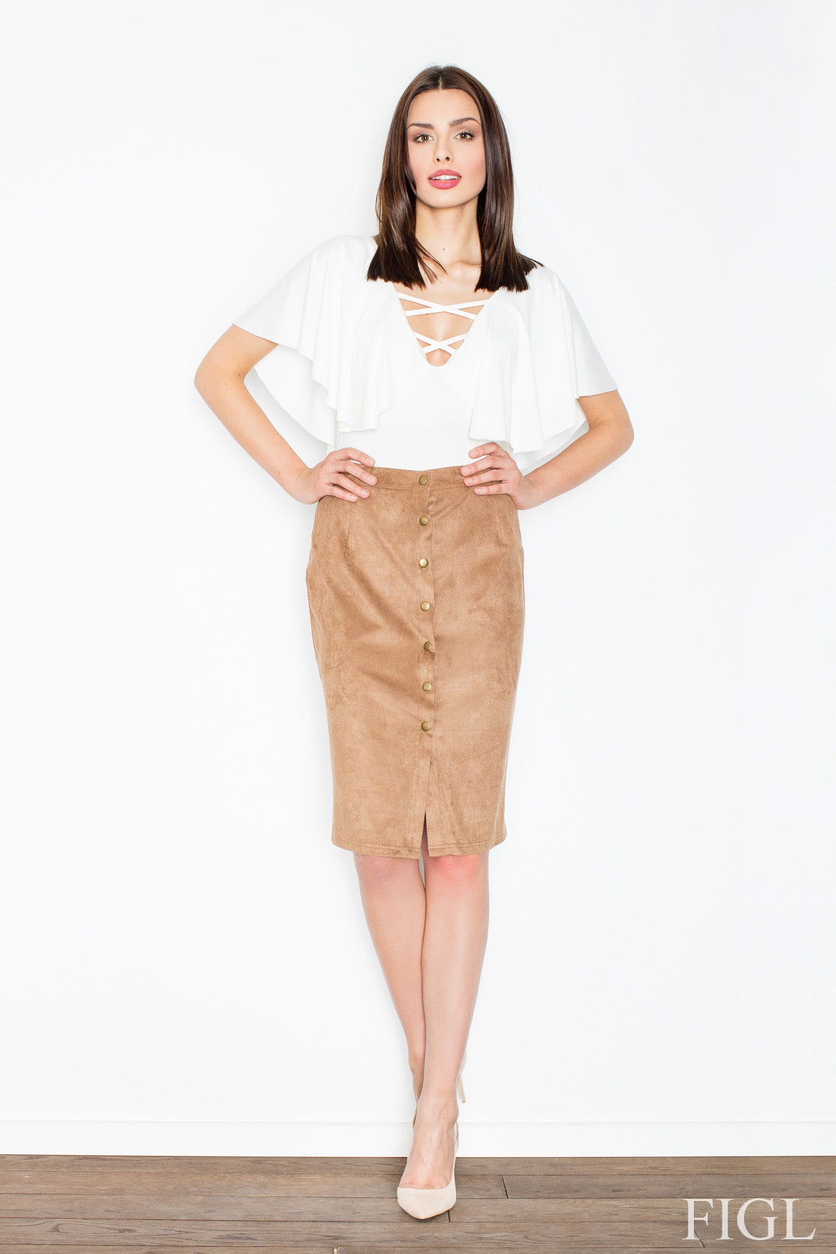 Figl Brown Suede Skirt