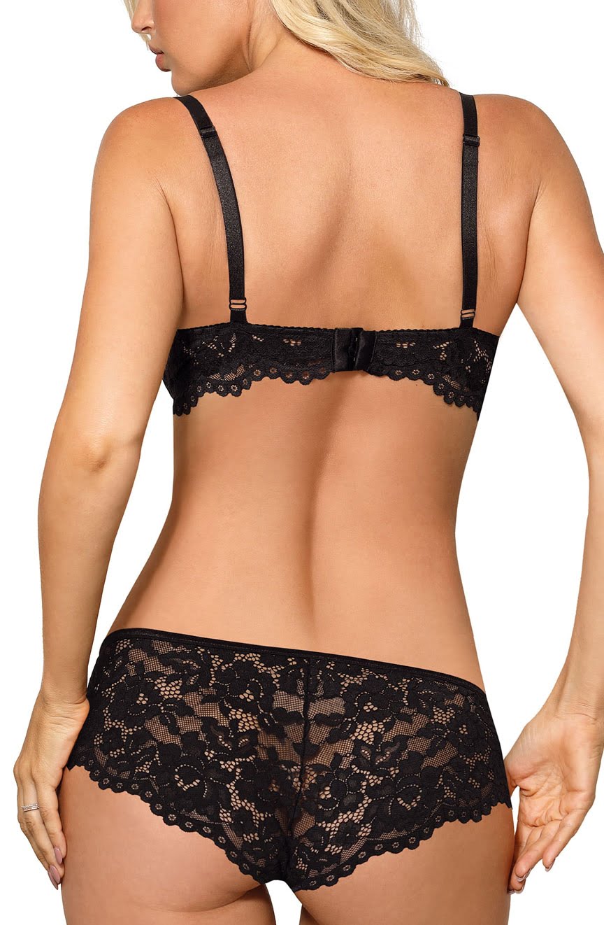 Roza Newia Black Satin Push Up Bra - view 6