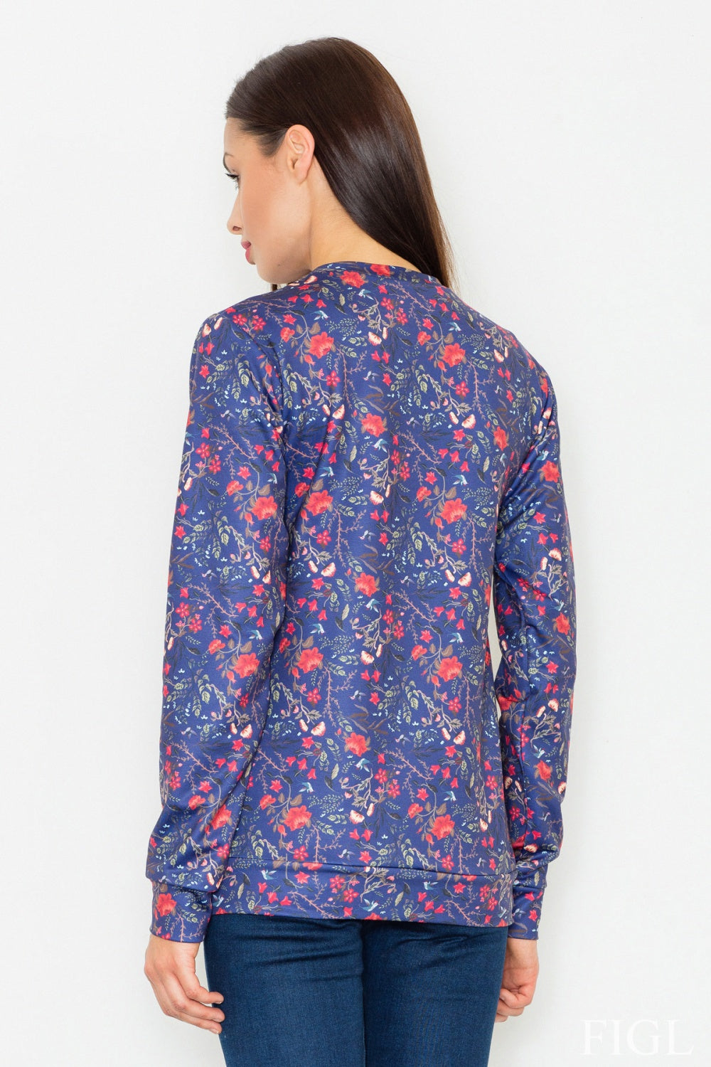Figl Blue Floral Sweatshirt - view 3