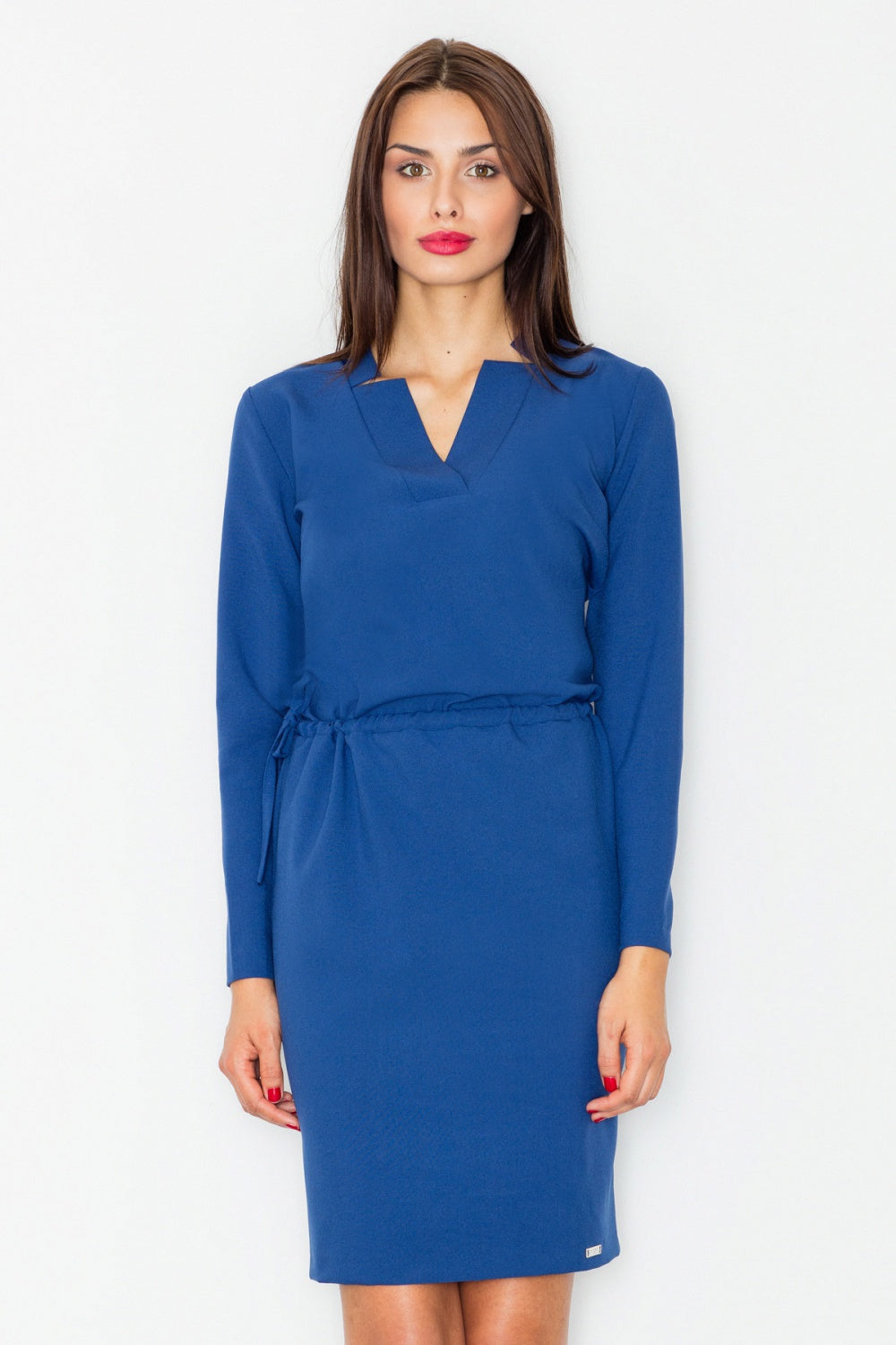 Figl Navy Polyester Long Sleeve Dress