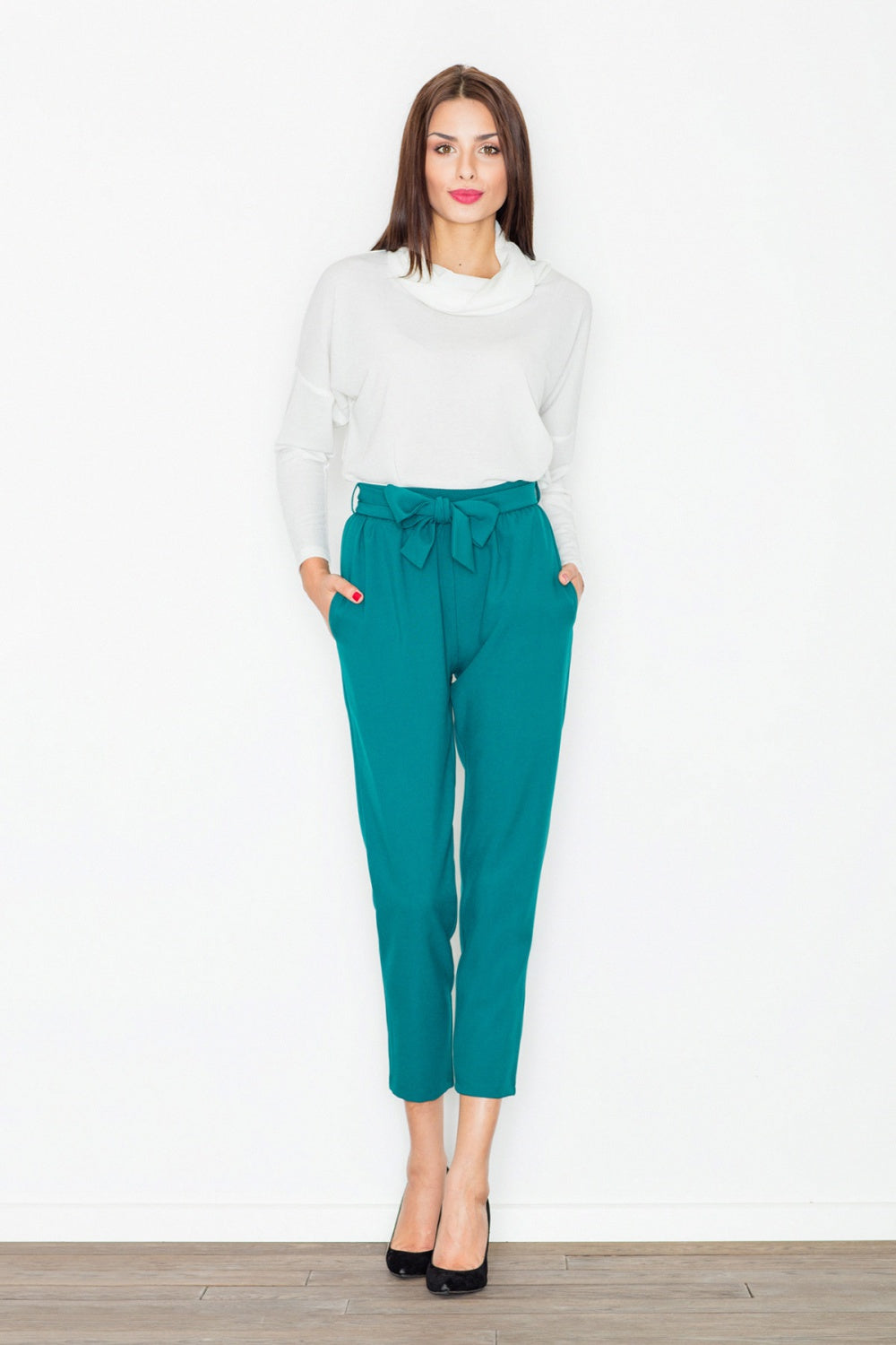 Figl Green Polyester Trousers - view 2