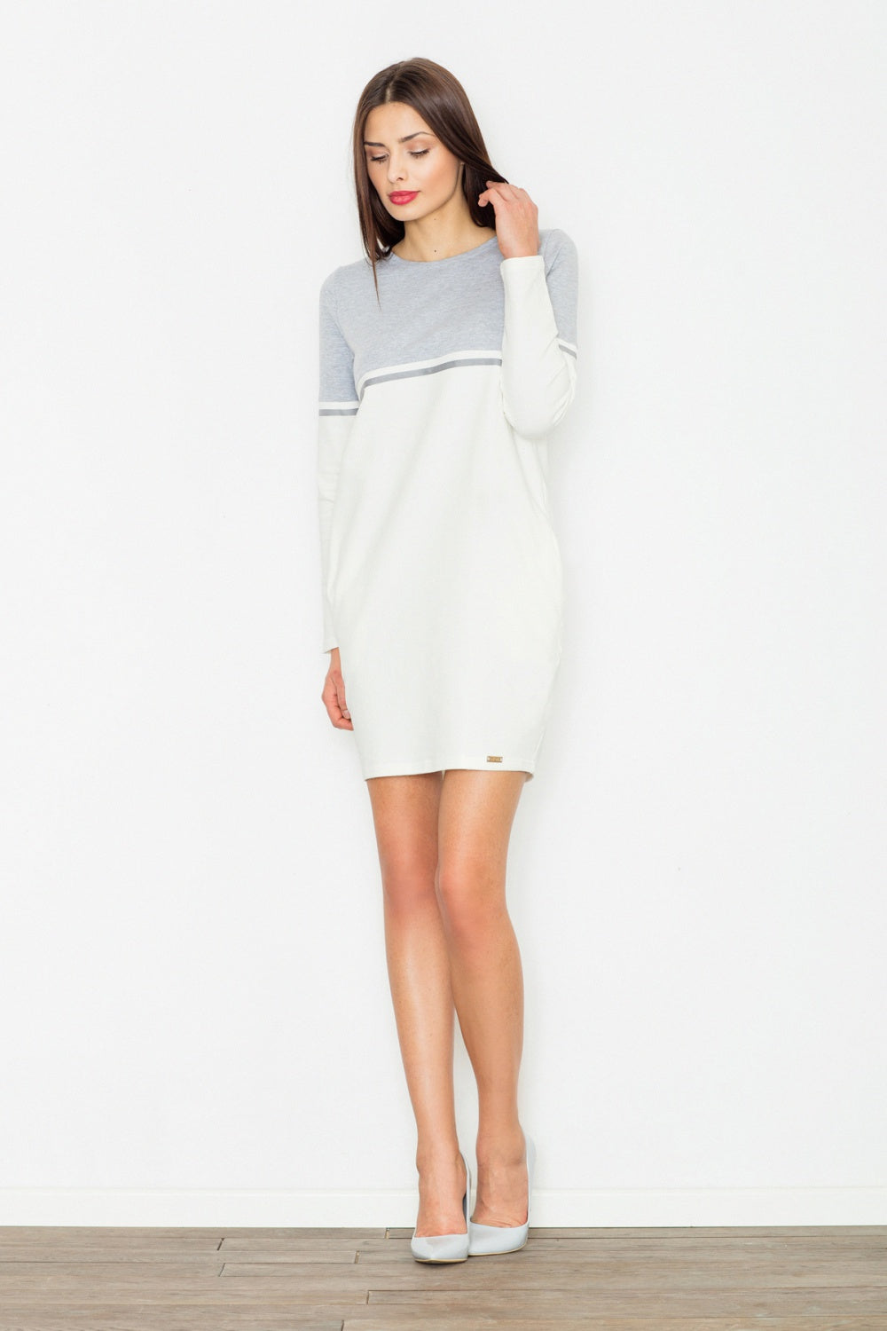 Figl Ecru Round Neck Knitted Dress - view 2