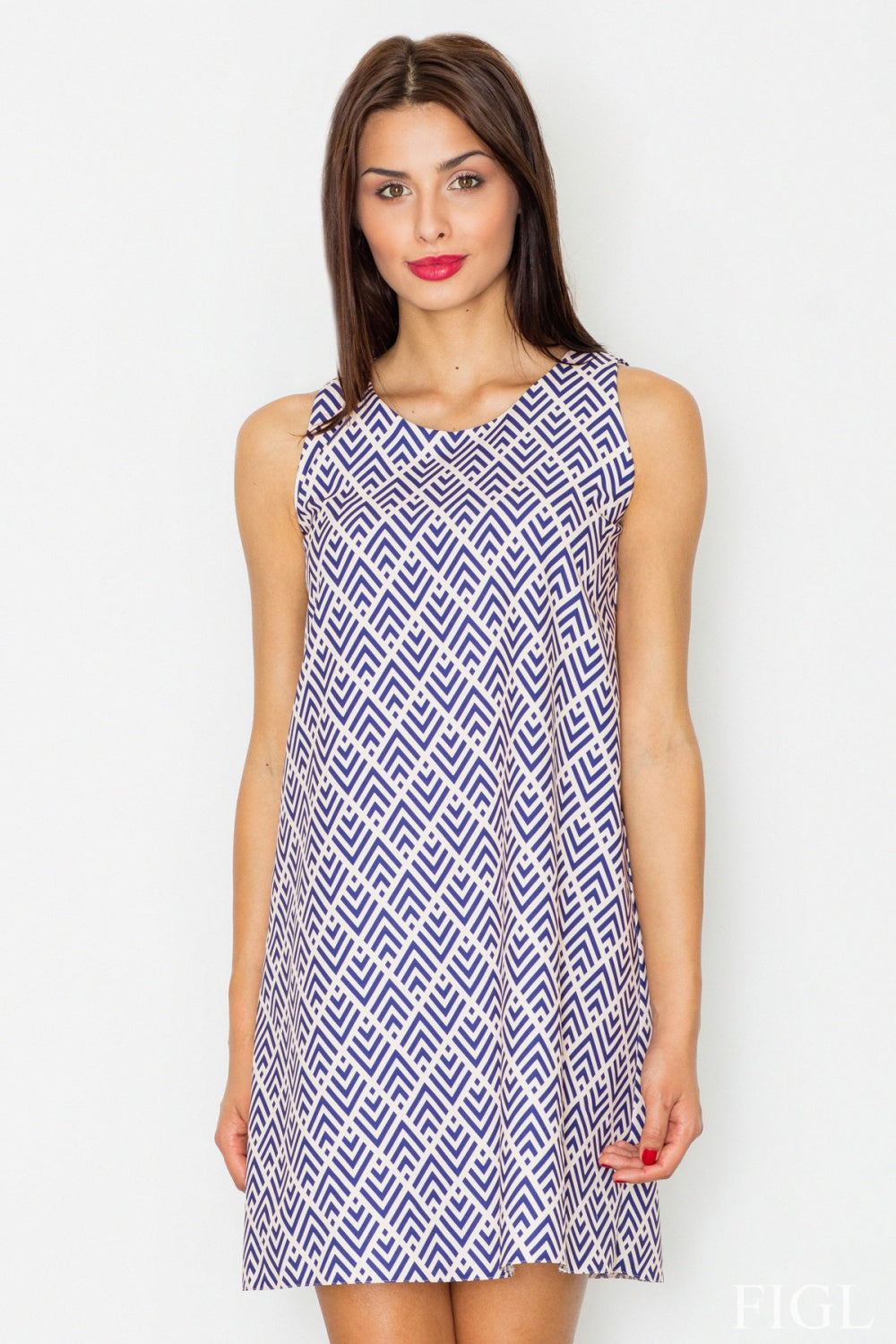 Figl Multicolour Flared Dress with Lining