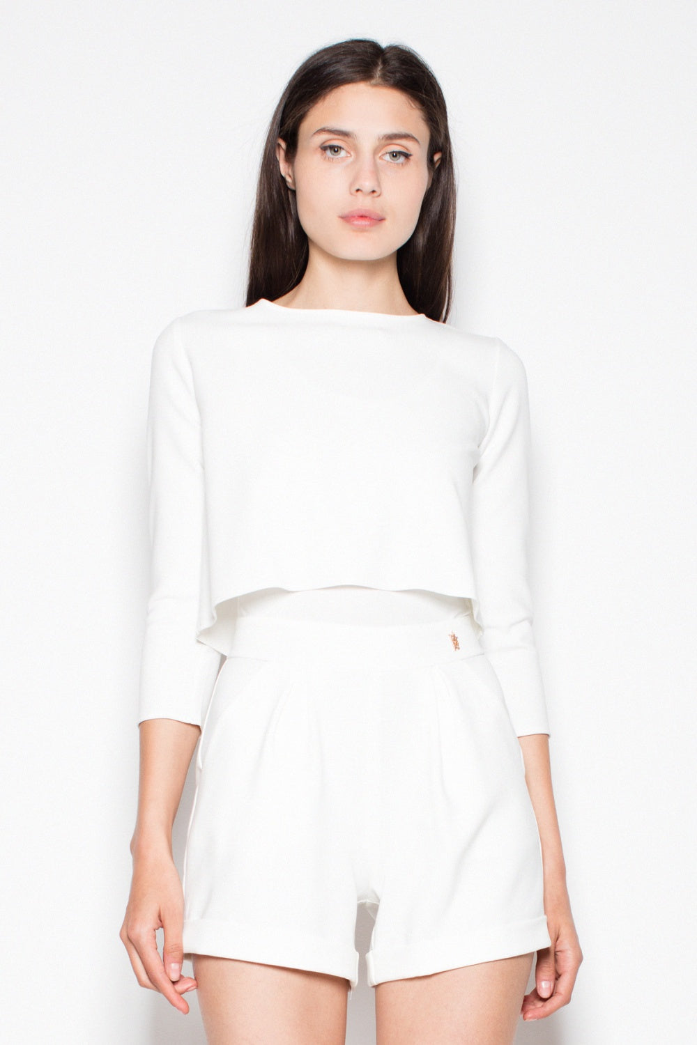 Venaton Ecru Long Sleeve Jumpsuit