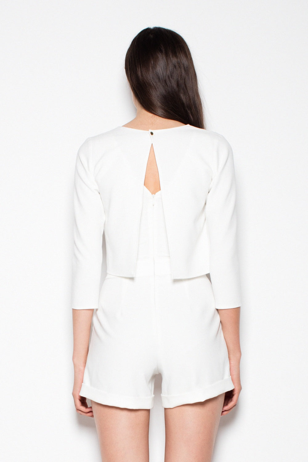Venaton Ecru Long Sleeve Jumpsuit - view 3