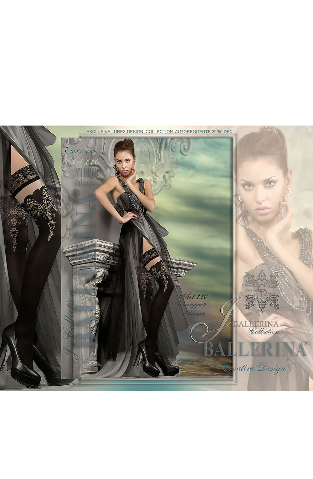 Ballerina Black and Metallic Thread Hold Ups - view 2