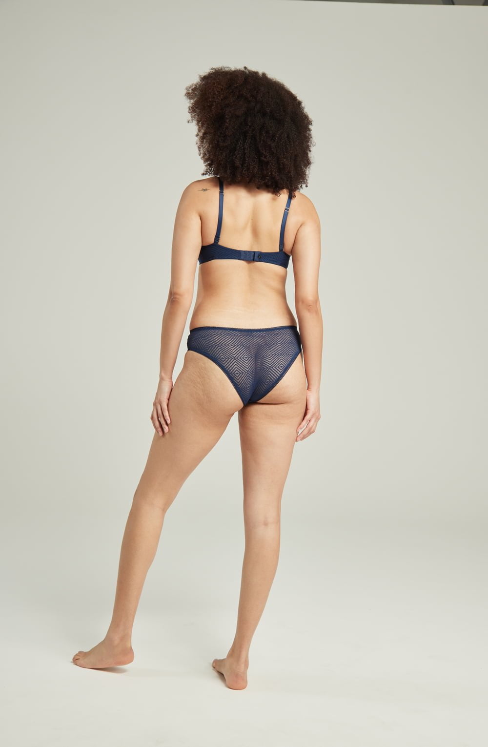 Nudea Deco Leg Navy Lace Briefs - view 2