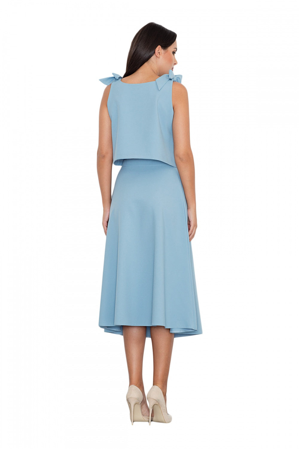 Figl Blue Straight Flared Skirt Co-Ord Set - view 4