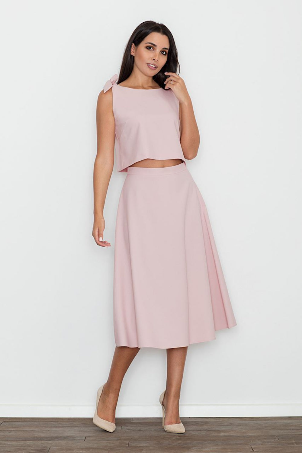 Figl Pink Flared Skirt Co-Ord Set