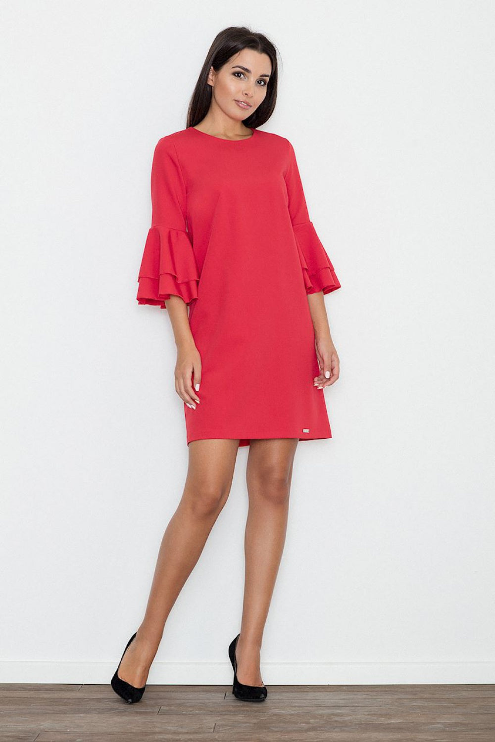 Figl Red Loose Fit Polyester Dress