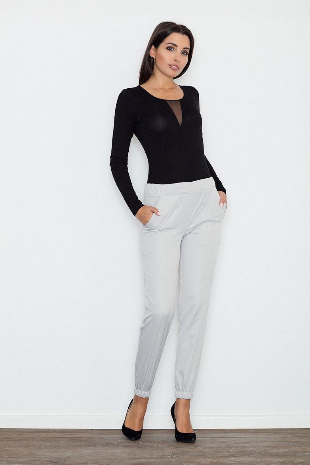 Figl Grey Loose Fit Trousers