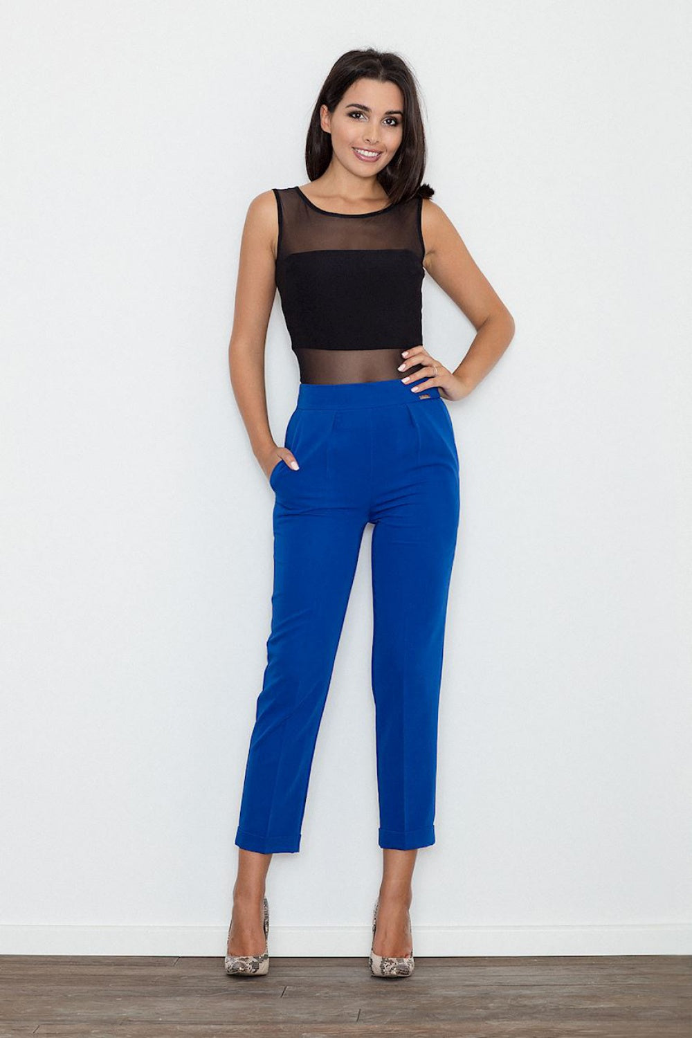Figl Blue Cropped Trousers
