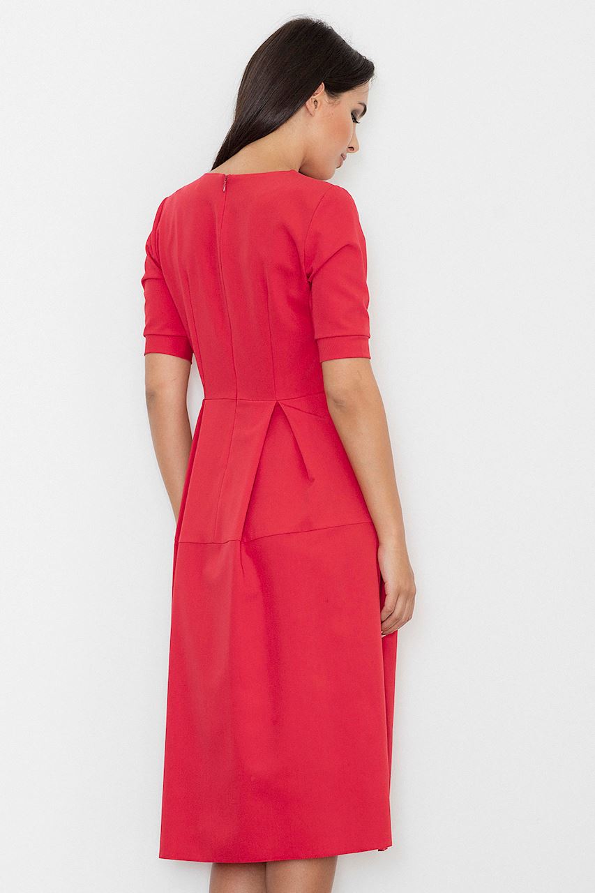Figl Red Pleated Dress - view 2