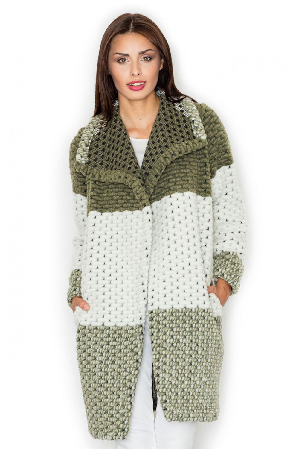 Figl Olive Collared Coat - view 2