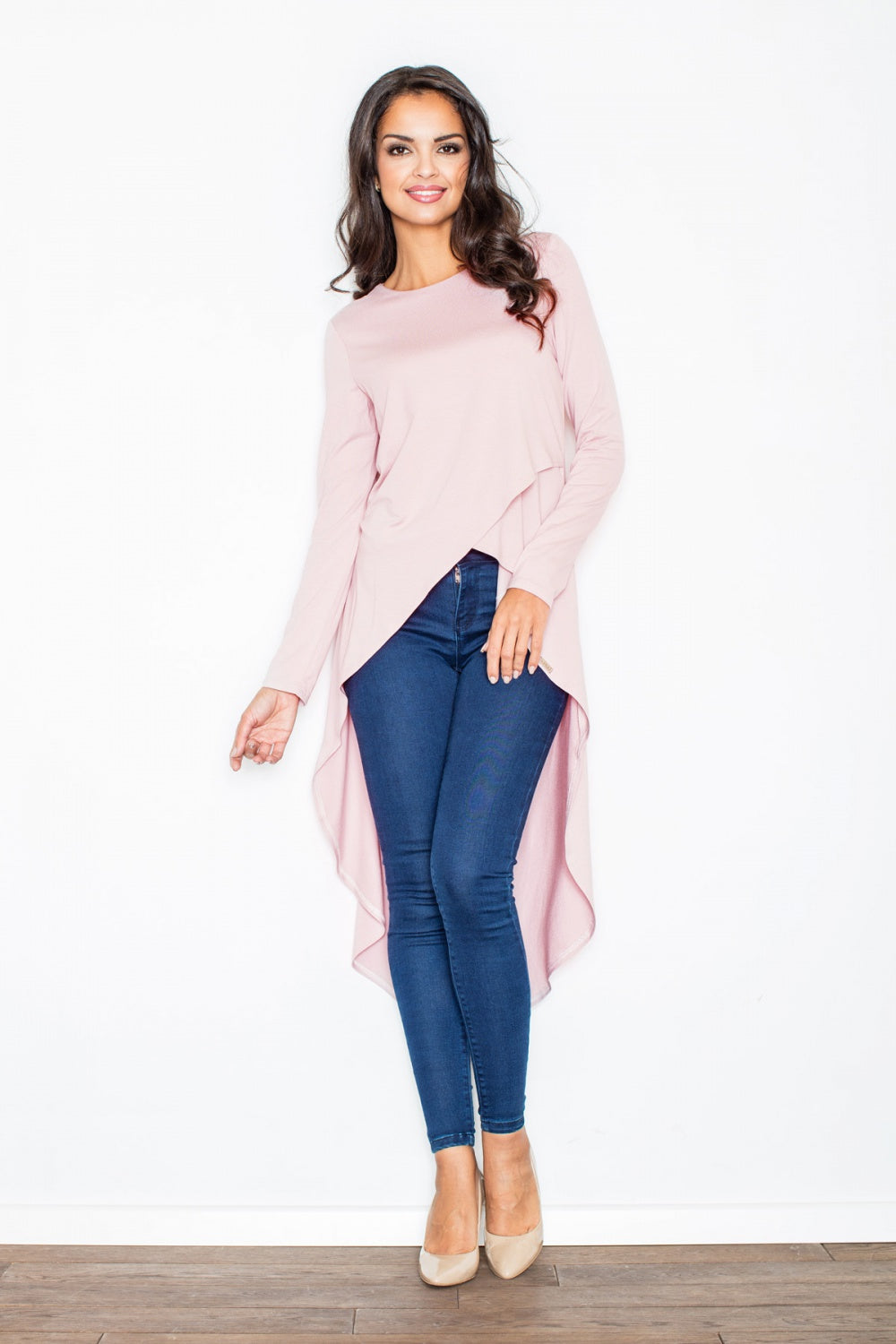 Figl Pink Asymmetric Long Sleeve Tunic