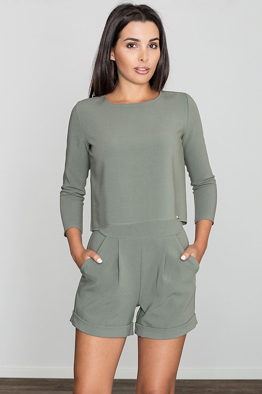 Figl Green Polyester Jumpsuit