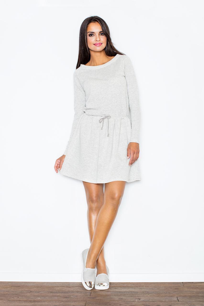Figl Light Grey Flared Dress