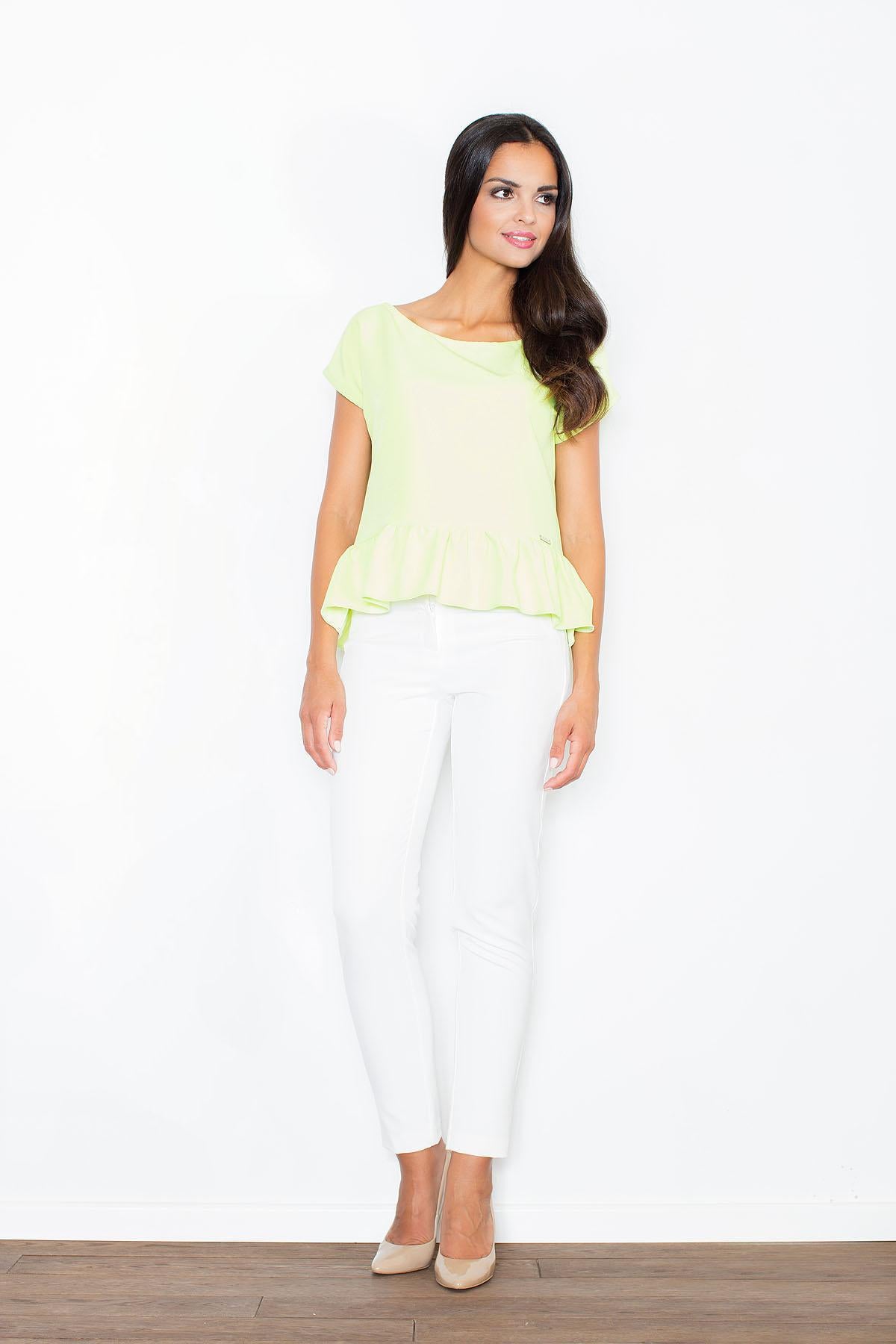 Figl Lime Short Sleeve Blouse