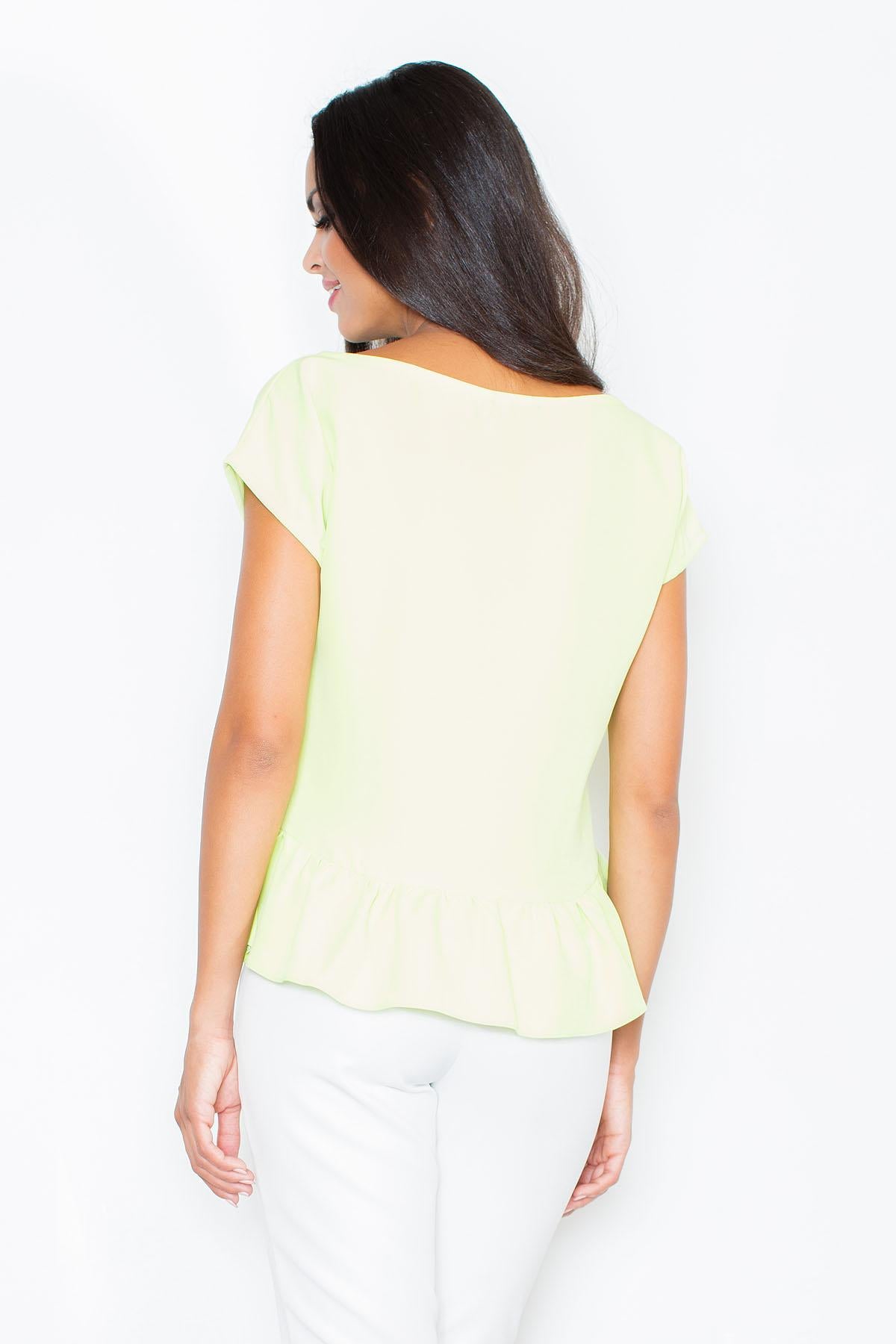 Figl Lime Short Sleeve Blouse - view 2