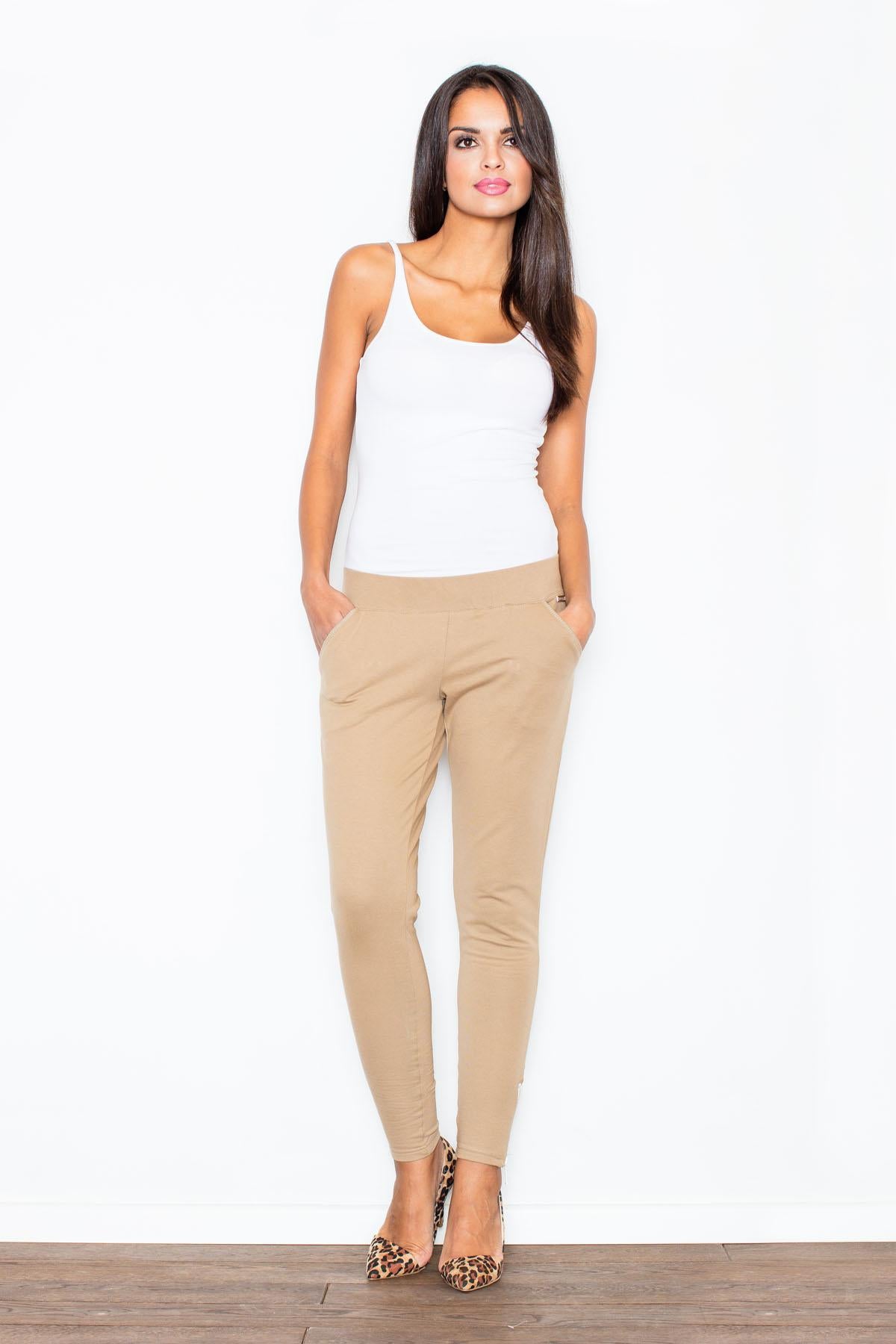 Figl Beige Cotton Trousers