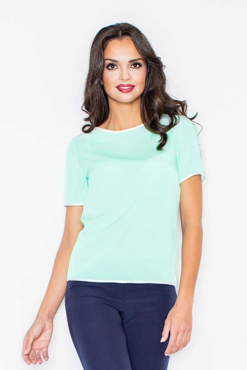 Figl Mint Short Sleeve Blouse