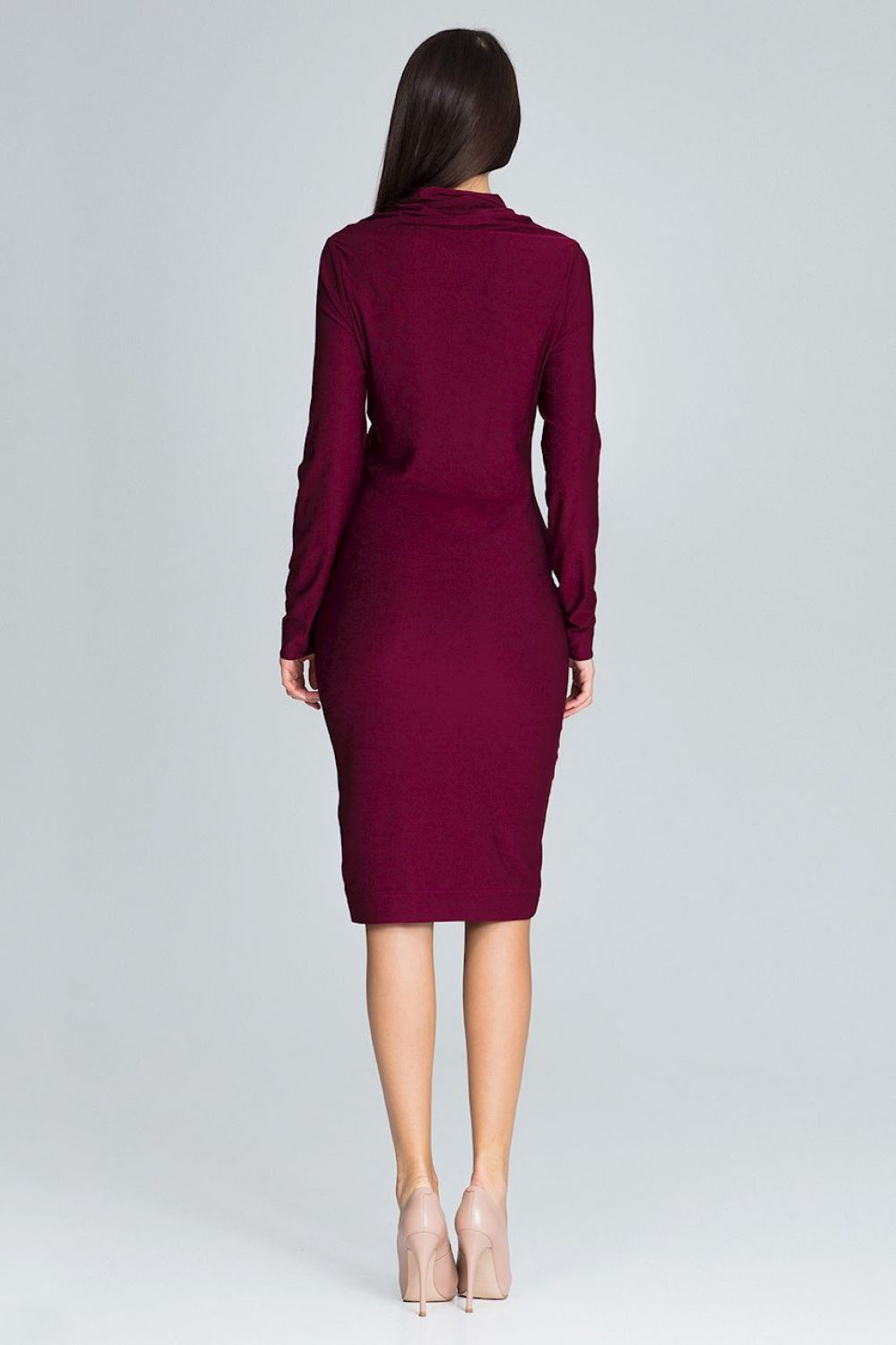 Figl Burgundy Bodycon Long Sleeve Dress - view 2