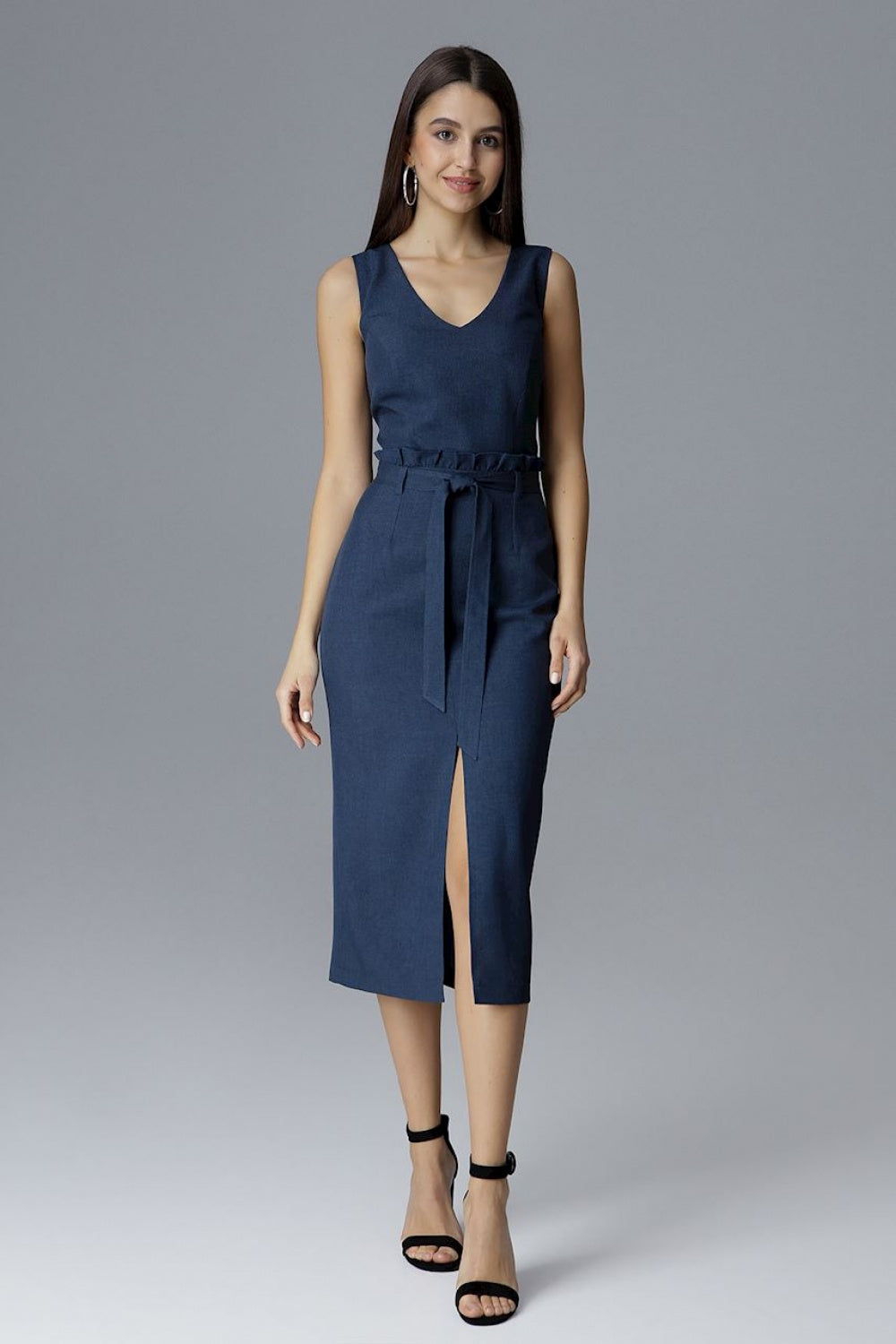 Figl Navy Polyester Bodycon Sleeveless Cocktail Dress - view 2