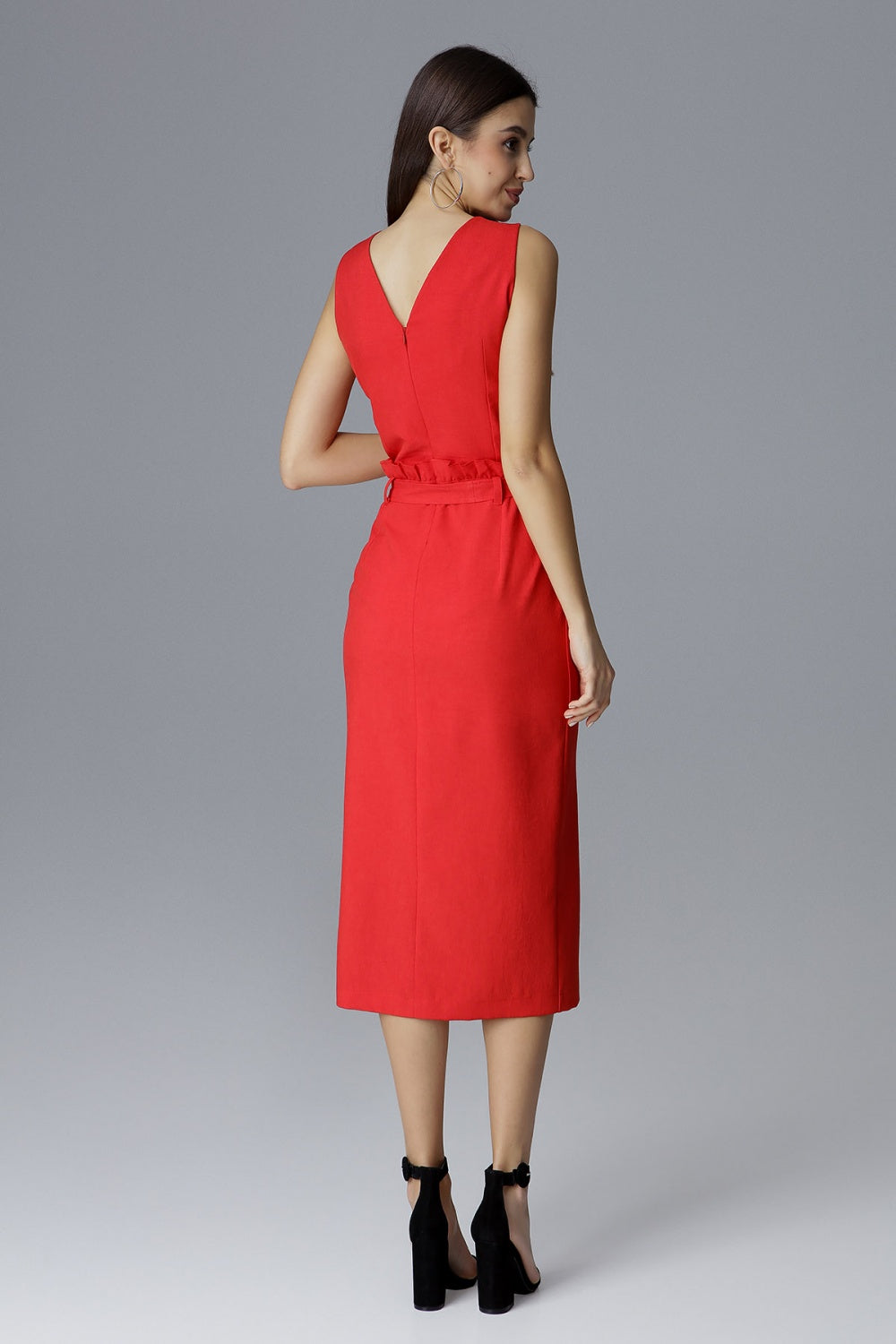 Figl Red Polyester Bodycon Sleeveless Cocktail Dress - view 3