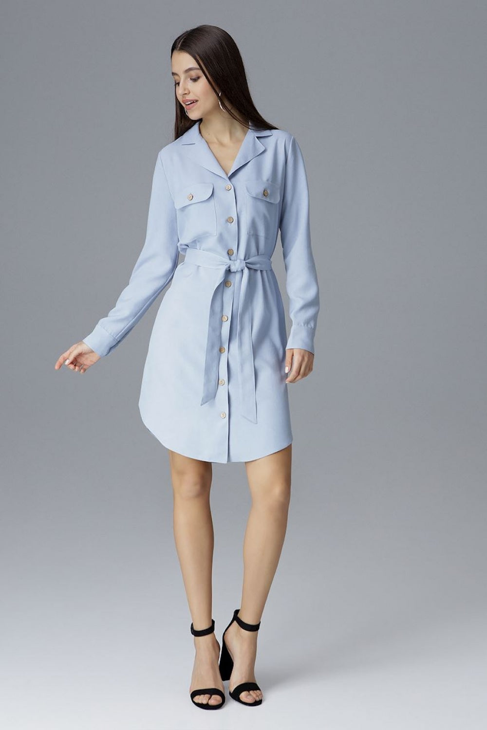Figl Sky Blue Loose Fit Dress