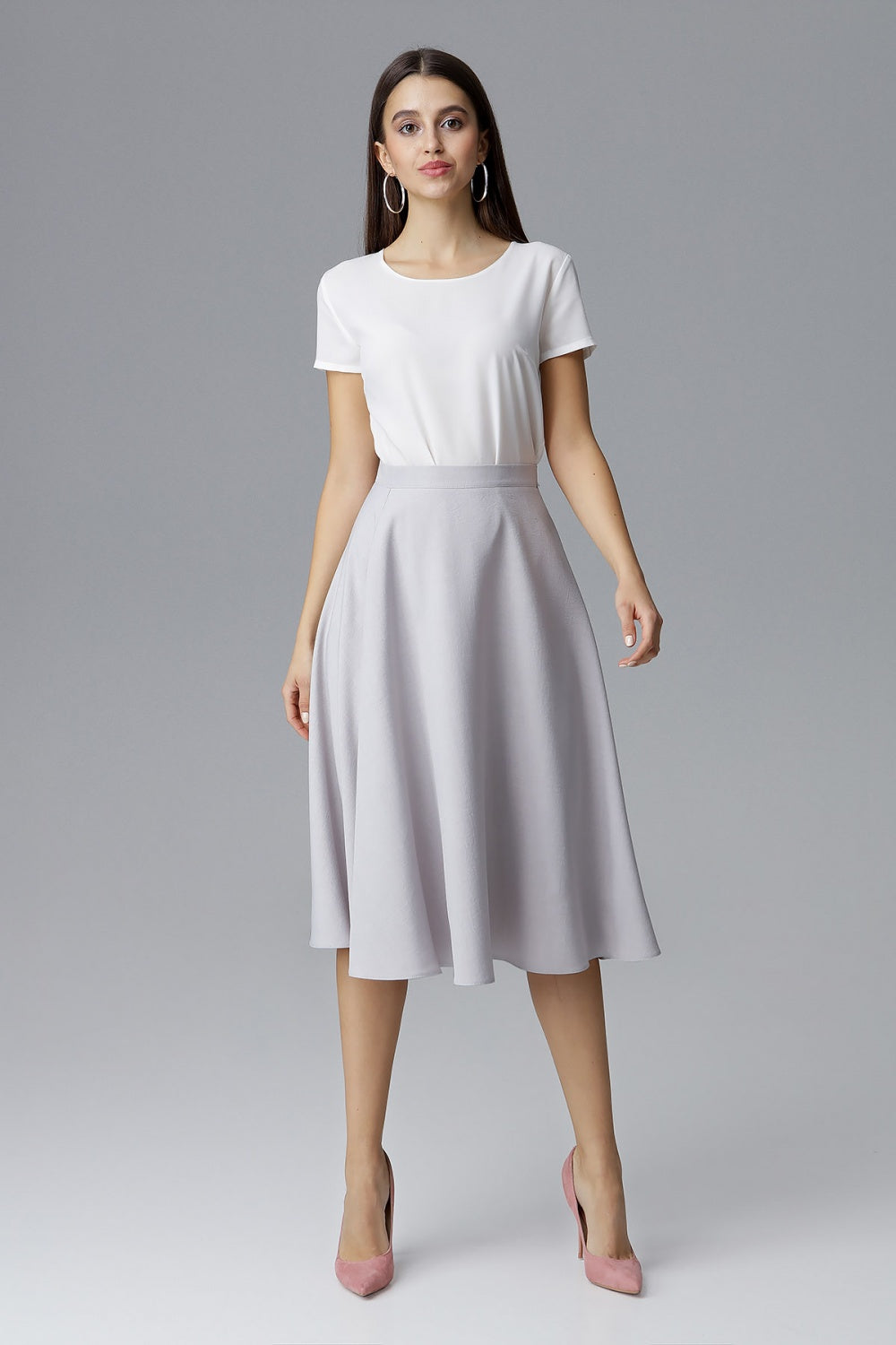 Figl Grey Flared Skirt