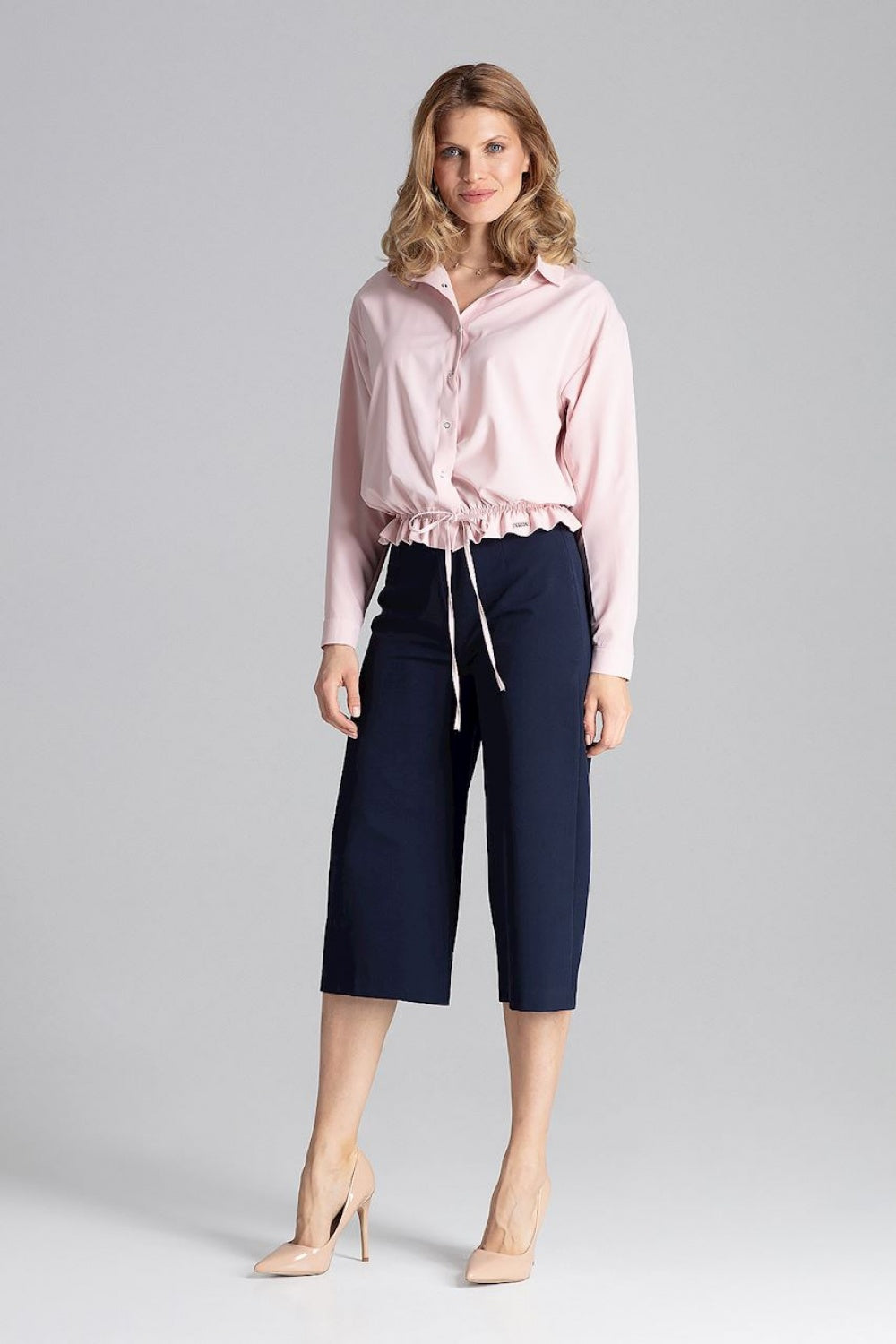 Figl Navy Polyester Trousers - view 4