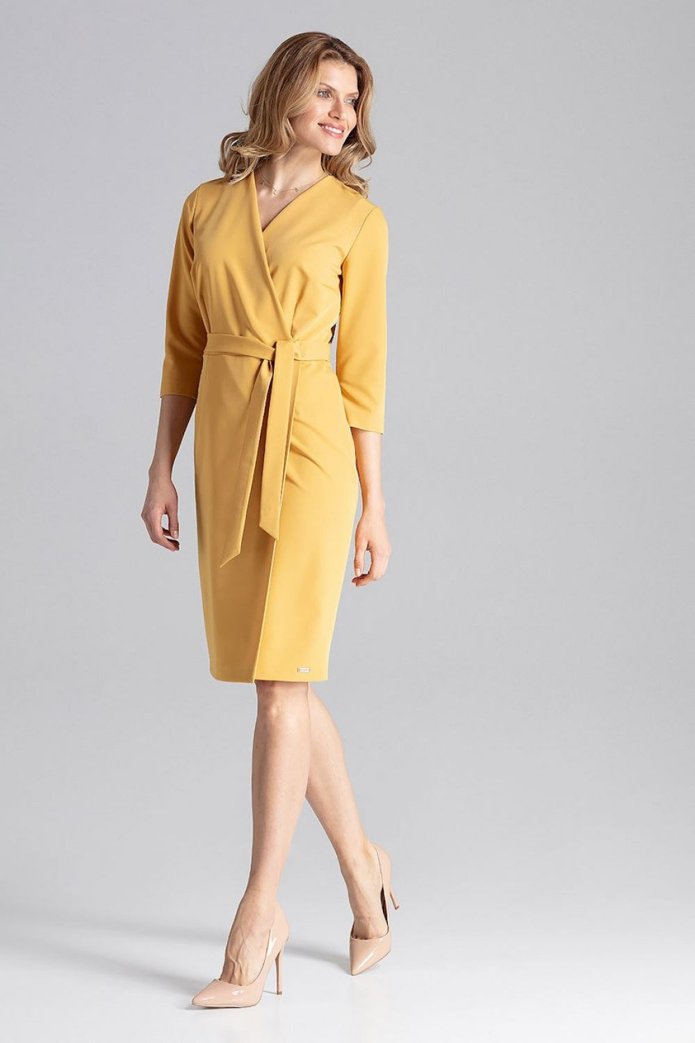 Figl Mustard Wrap Dress - view 2