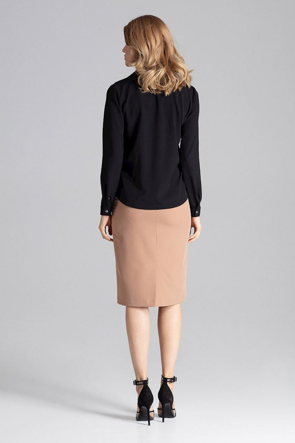 Figl Black Pleated Long Sleeve Blouse - view 2