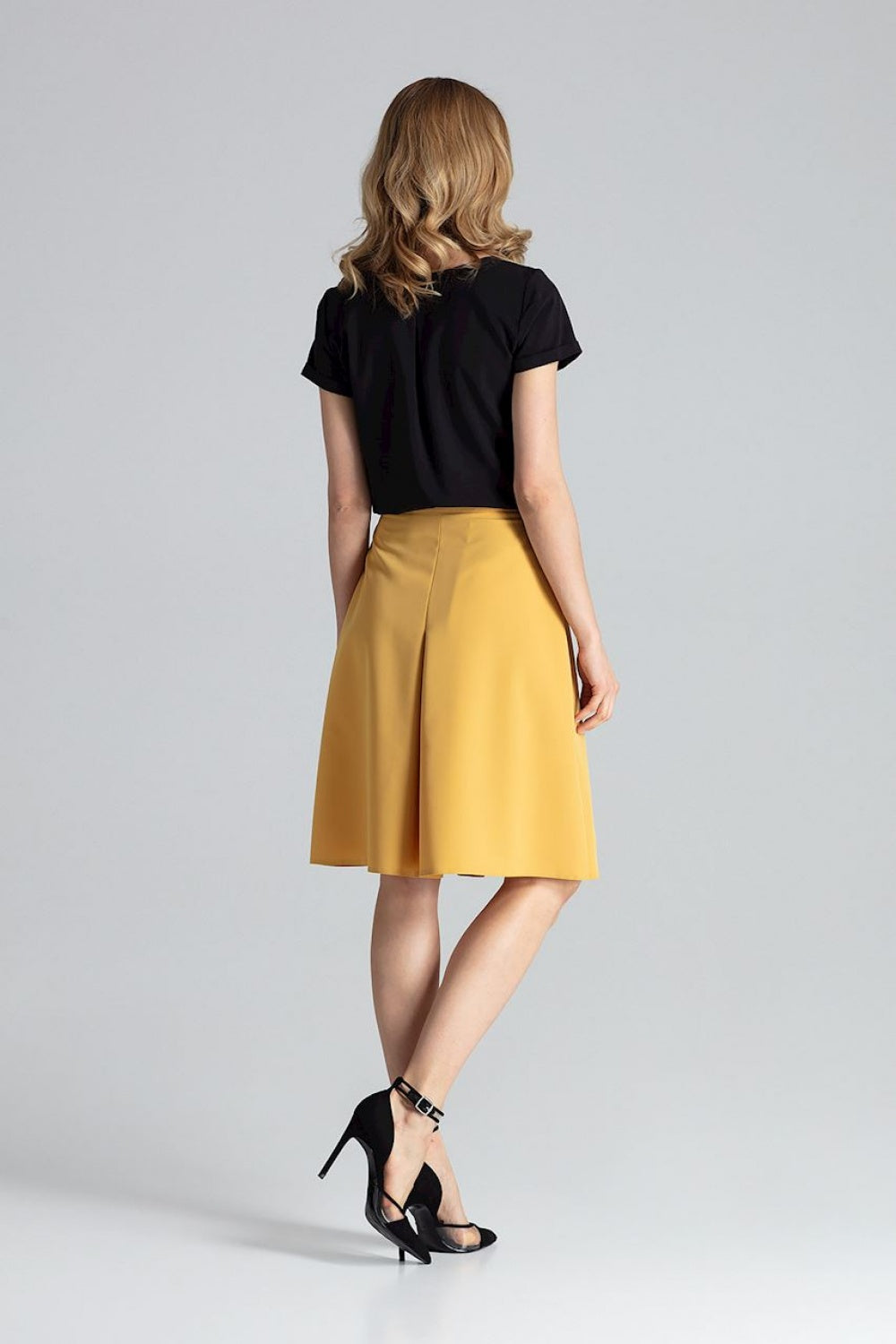 Figl Mustard A-Line Midi Skirt - view 3
