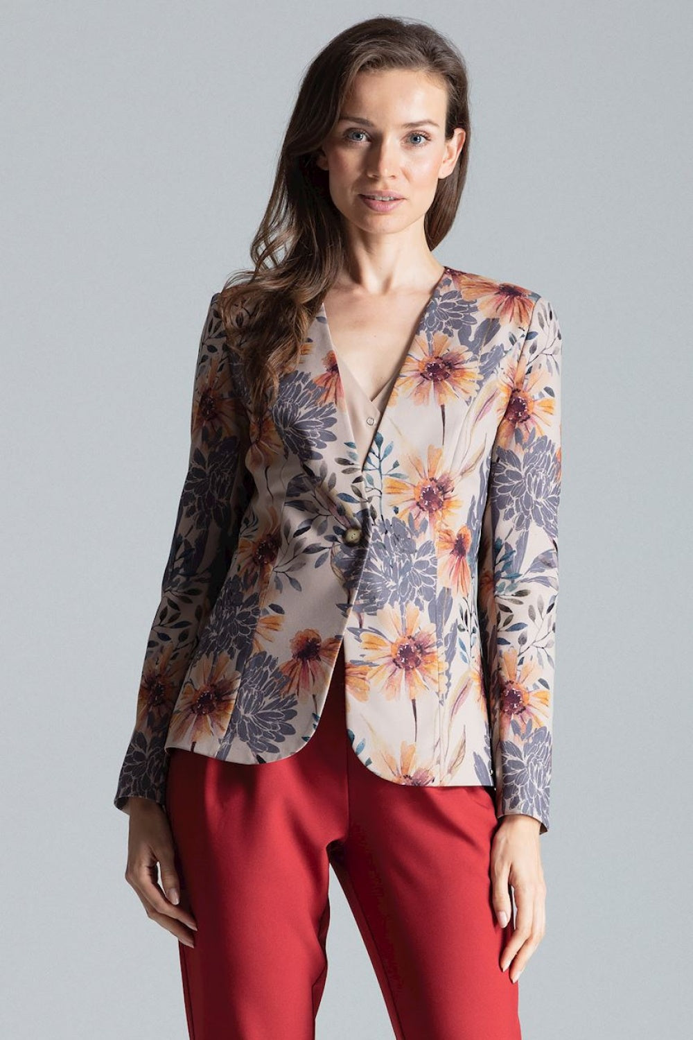 Figl Patterned Polyester Jacket
