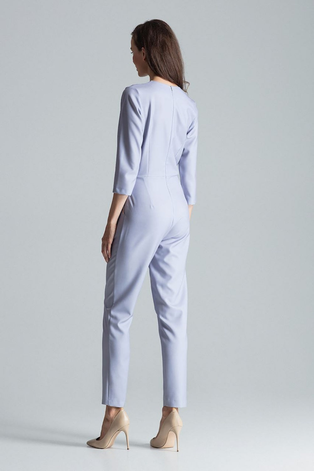 Figl Grey Polyester Wrap Jumpsuit - view 3