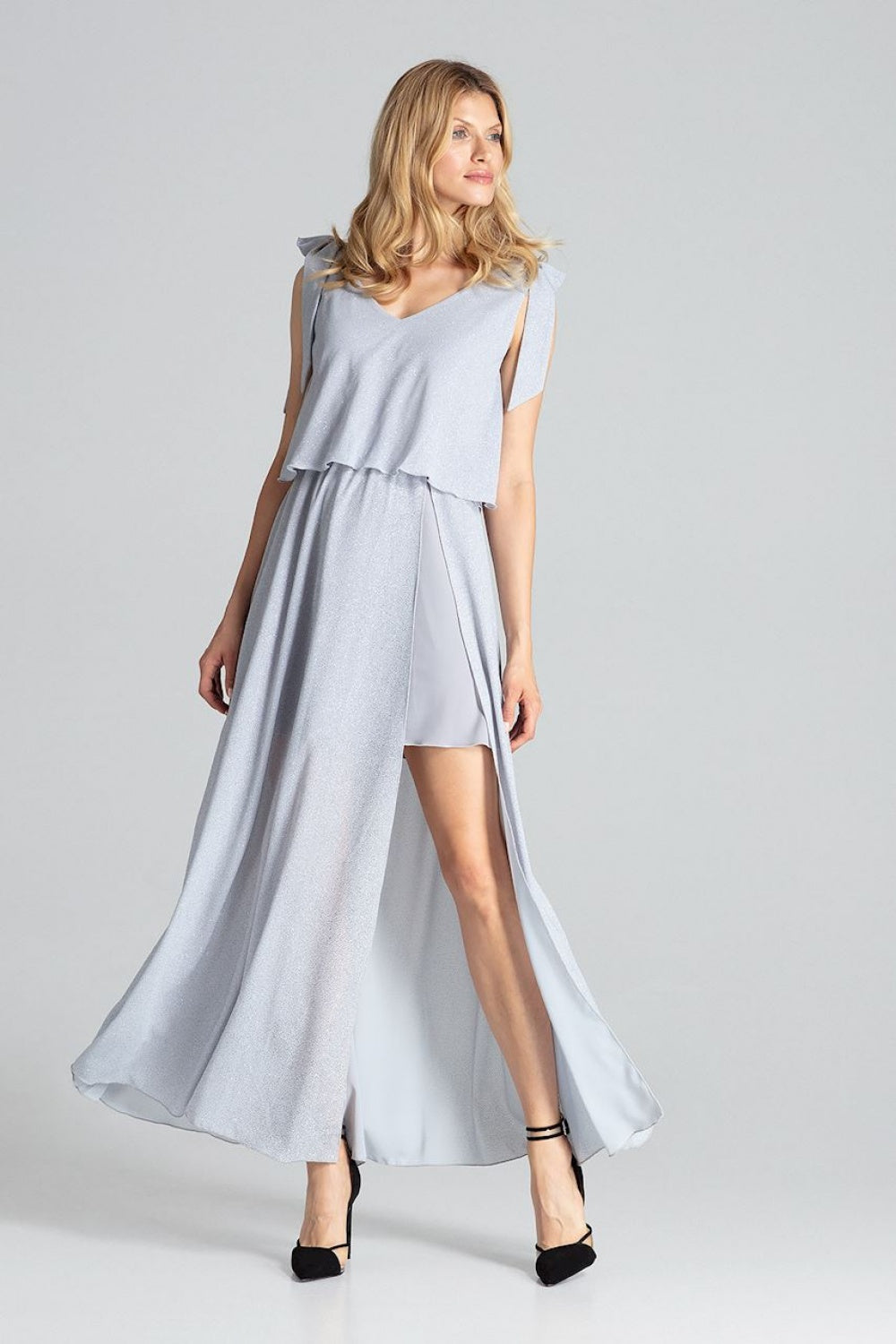 Figl Grey Bodycon Sleeveless Cocktail Dress - view 2